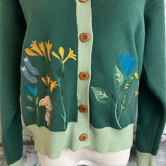 Box Lunch Harry Potter Dolby is free floral sweater cardigan jumper Sz M Fall - Picture 5 of 16
